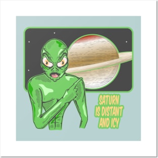 Saturn Funny Planet Review Posters and Art